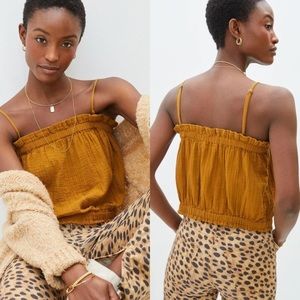 NWT Anthropologie April Gauzy Tank Gold Large